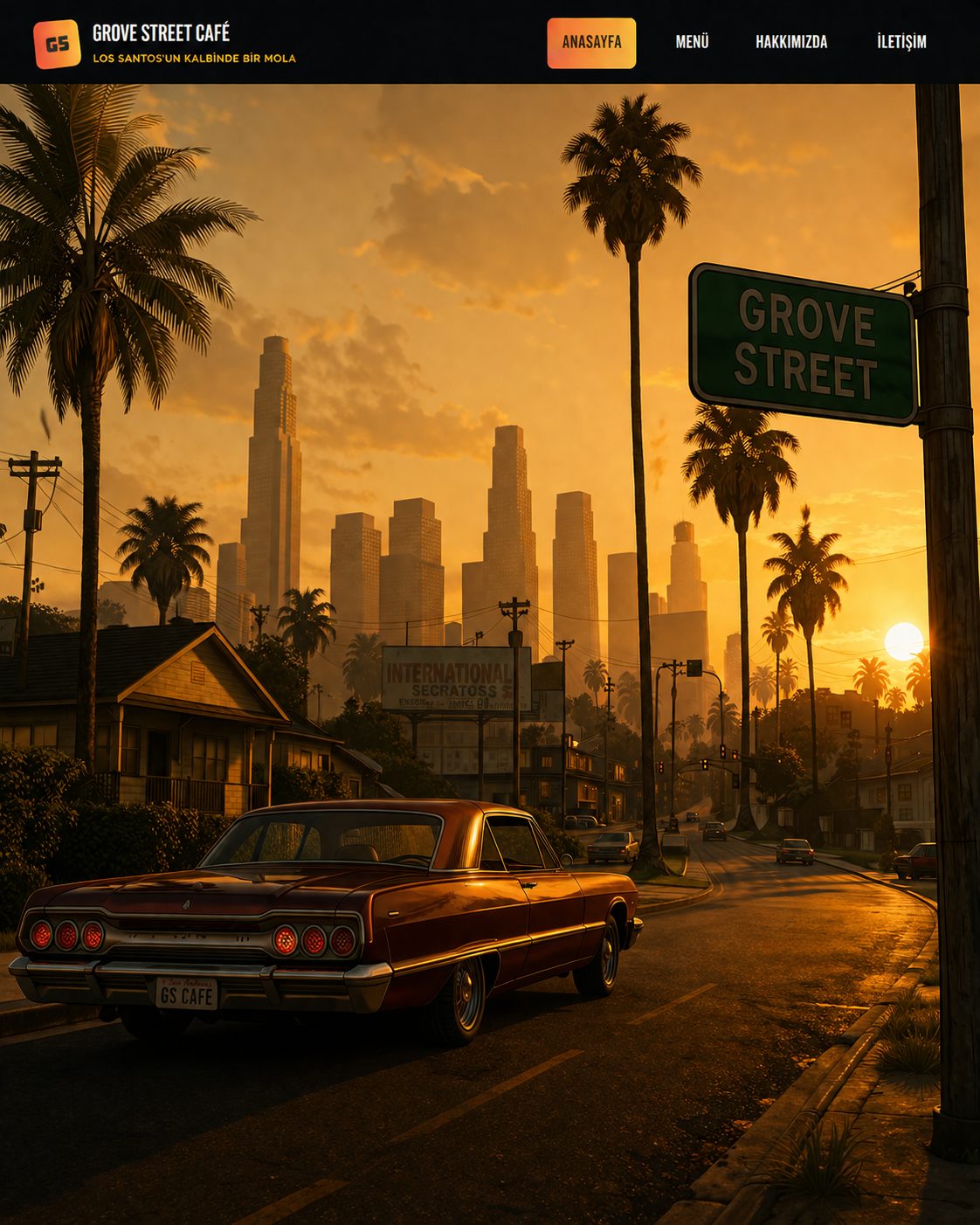Grove Street Café — Temalı Kafe Web Sitesi